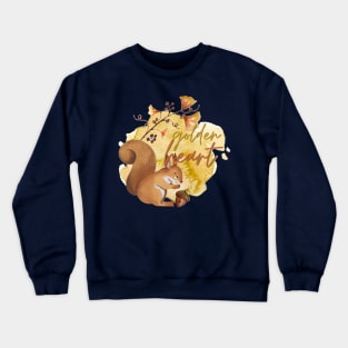 Golden Heart Watercolour Autumn Squirrel Crewneck Sweatshirt